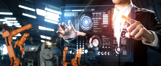 Advanced robot arm system for digital industry and factory robotic technology